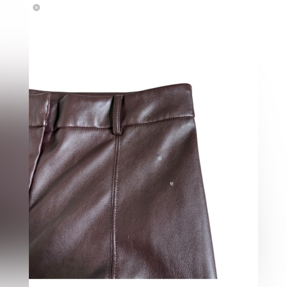 Avec Les Filles Maroon Cropped Leather Pants - Picture 4 of 4